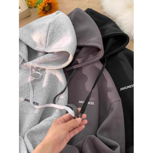 重磅美式100%純棉2024潮牌寬松秋冬季連帽衛衣男士百搭款加絨外套