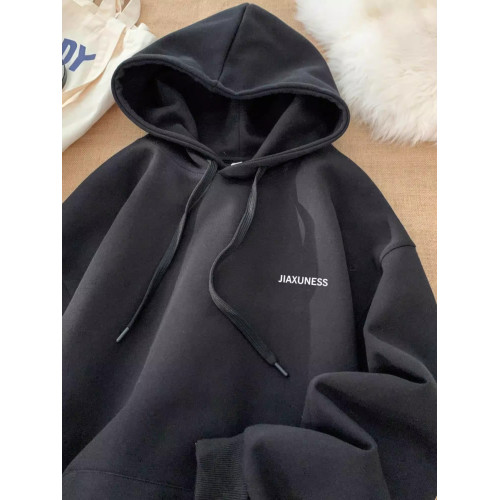 重磅美式100%純棉2024潮牌寬松秋冬季連帽衛衣男士百搭款加絨外套