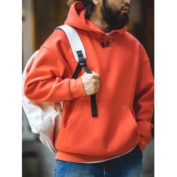 馬登工裝美式休閒重磅毛呢連帽衛衣cleanfit廓形寬松套頭衫男秋