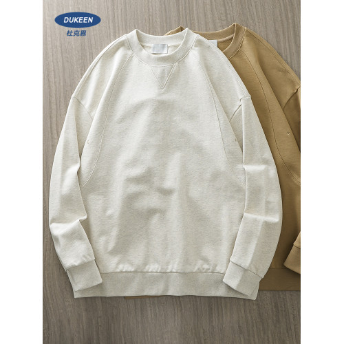 DUKEEN500G重磅純棉衛衣男生秋冬款厚實復古圓領倒三角純色打底衫 DUKEEN500G重磅純棉衛衣男生秋冬款厚實復古圓領倒三角純色打底衫