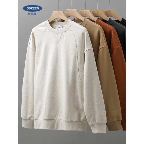 DUKEEN500G重磅純棉衛衣男生秋冬款厚實復古圓領倒三角純色打底衫 DUKEEN500G重磅純棉衛衣男生秋冬款厚實復古圓領倒三角純色打底衫