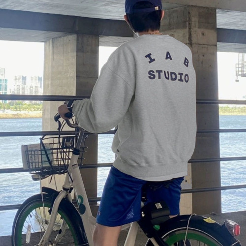 IAB STUDIO후드티高品質100%純棉春秋男女通用套頭衛衣外套情侶