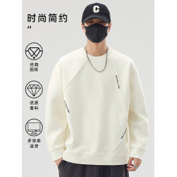 圓領衛衣男士春秋季2025新款百搭無帽男生長袖t恤打底衫上衣春裝