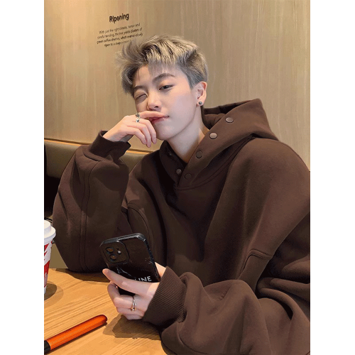 vintage棕色美式高街重磅600g硬挺連帽衛衣男秋潮牌oversize外套 vintage棕色美式高街重磅600g硬挺連帽衛衣男秋潮牌oversize外套