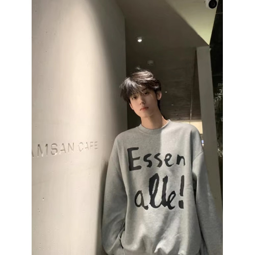 500g重磅灰色圓領加絨衛衣男款春秋美式字母寬松套頭外套休閒上衣 500g重磅灰色圓領加絨衛衣男款春秋美式字母寬松套頭外套休閒上衣