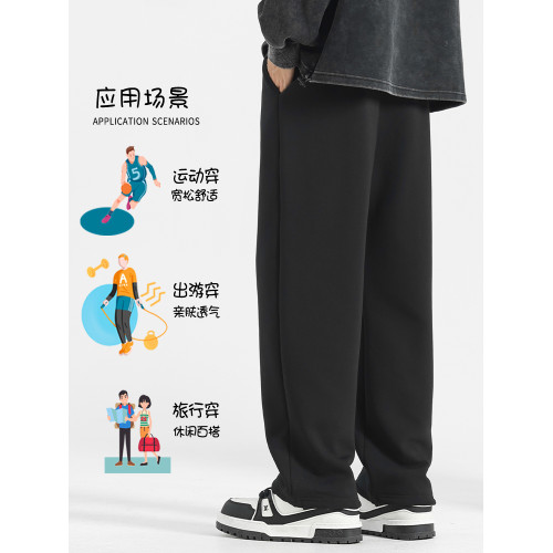 加絨褲子男冬季男褲加厚羊羔絨休閒直筒褲男士運動褲保暖濶腿衛褲 加絨褲子男冬季男褲加厚羊羔絨休閒直筒褲男士運動褲保暖濶腿衛褲