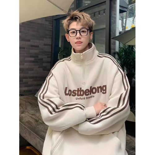 大碼300斤加絨加厚半拉鍊立領衛衣男秋冬無帽美式青少年潮牌外套2 大碼300斤加絨加厚半拉鍊立領衛衣男秋冬無帽美式青少年潮牌外套2