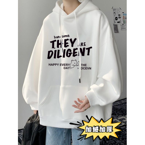 重磅純棉春秋款連帽衛衣男冬季加絨加厚潮牌美式休閒寬松學生外套 重磅純棉春秋款連帽衛衣男冬季加絨加厚潮牌美式休閒寬松學生外套