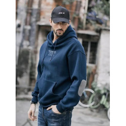 秋冬季歐美新款潮流撞色連帽衛衣男寬松休閒百搭長袖上衣加絨外套