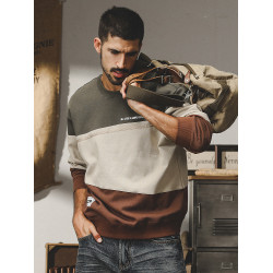 傑雷諾美式復古加絨衛衣男春秋款寬松潮牌長袖T恤男秋季男士上衣