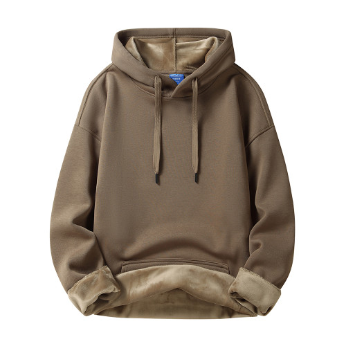 男士衛衣2024秋冬潮流寬松美式重磅連帽加絨加厚休閒外套上衣 男士衛衣2024秋冬潮流寬松美式重磅連帽加絨加厚休閒外套上衣