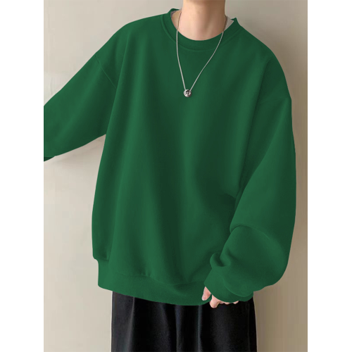 酒紅色衛衣男ins潮牌高級感圓領打底衫春秋冬寬松重磅純棉長袖t恤