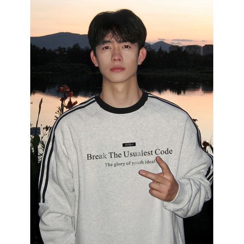 三條杠圓領無帽衛衣男秋季新款青少年加絨長袖T恤內搭打底衫上衣 三條杠圓領無帽衛衣男秋季新款青少年加絨長袖T恤內搭打底衫上衣