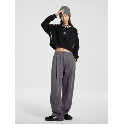 RAPPEYE美式復古春秋寬松潮牌休閒百搭情侶加絨長袖雙杠圓領衛衣