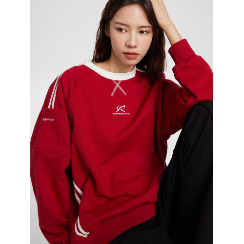 RAPPEYE美式復古春秋寬松潮牌休閒百搭情侶加絨長袖雙杠圓領衛衣 RAPPEYE美式復古春秋寬松潮牌休閒百搭情侶加絨長袖雙杠圓領衛衣