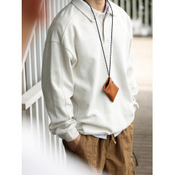 BGYO 美式休閒435g重磅翻領衛衣男全棉寬松裁剪拼接POLO衫外套秋