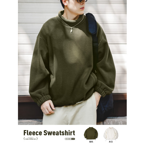 馬登工裝 美式休閒搖粒絨立領衛衣cityboy寬松慵懶無帽套頭衫男秋 馬登工裝 美式休閒搖粒絨立領衛衣cityboy寬松慵懶無帽套頭衫男秋