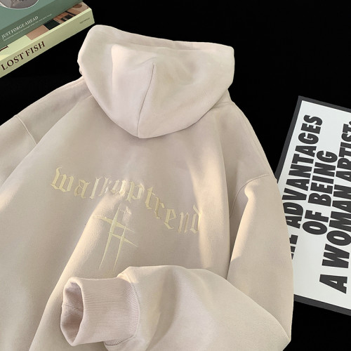 麂皮絨衛衣男2025新款秋冬潮牌痞帥美式寬松情侶加絨連帽外套ins 麂皮絨衛衣男2025新款秋冬潮牌痞帥美式寬松情侶加絨連帽外套ins