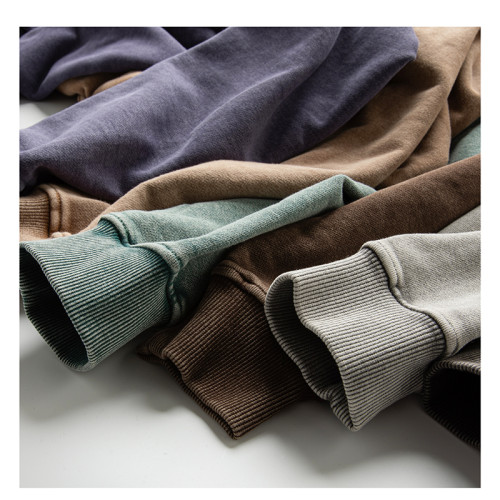 日系復古420G重磅蠟染做舊水洗圓領套頭衛衣 Cityboy潮牌落肩外套