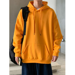 日系連帽加絨衛衣男bf風秋冬新款ins潮牌休閒情侶外穿寬松上衣服