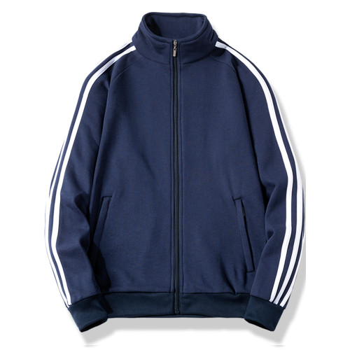 春季純棉衛衣外套男寬松加肥加大碼條紋開衫三條杠立領運動服上衣 春季純棉衛衣外套男寬松加肥加大碼條紋開衫三條杠立領運動服上衣