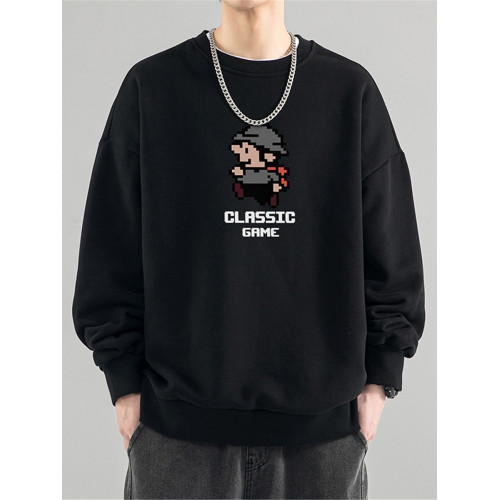 100%純棉美式重磅超級瑪麗圓領衛衣男潮牌加絨加厚寬松上衣長袖衫 100%純棉美式重磅超級瑪麗圓領衛衣男潮牌加絨加厚寬松上衣長袖衫