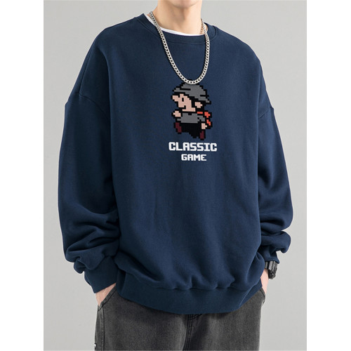 100%純棉美式重磅超級瑪麗圓領衛衣男潮牌加絨加厚寬松上衣長袖衫 100%純棉美式重磅超級瑪麗圓領衛衣男潮牌加絨加厚寬松上衣長袖衫