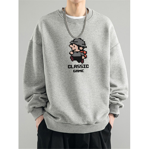 100%純棉美式重磅超級瑪麗圓領衛衣男潮牌加絨加厚寬松上衣長袖衫 100%純棉美式重磅超級瑪麗圓領衛衣男潮牌加絨加厚寬松上衣長袖衫