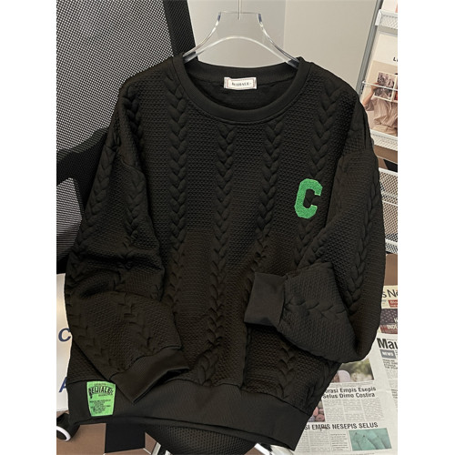 高級感提花圓領衛衣男士秋冬季加絨加厚ins潮流設計感長袖打底衫 高級感提花圓領衛衣男士秋冬季加絨加厚ins潮流設計感長袖打底衫