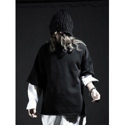 暗黑潮牌男士短袖圓領寬松衛衣打底衫大碼 春秋潮流T恤山本耀司風