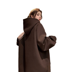 特大碼300斤麂皮絨衛衣男女裝春秋重磅寬松休閒連帽外套潮牌衣服2