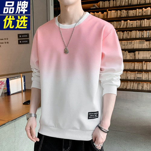 品牌優選衛衣男士春秋季2023新款ins漸變韓版長袖t恤冬裝加絨上衣 品牌優選衛衣男士春秋季2023新款ins漸變韓版長袖t恤冬裝加絨上衣