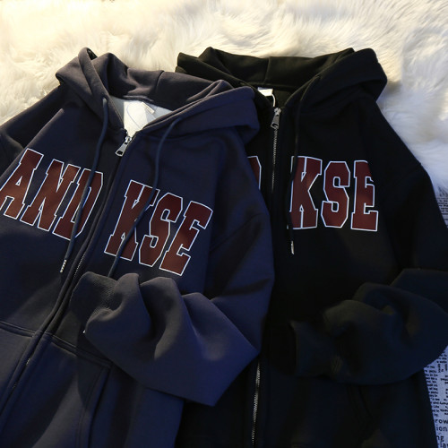 2024新款重磅美式連帽衛衣男春秋季寬松港風秋冬加絨休閒開衫外套 2024新款重磅美式連帽衛衣男春秋季寬松港風秋冬加絨休閒開衫外套