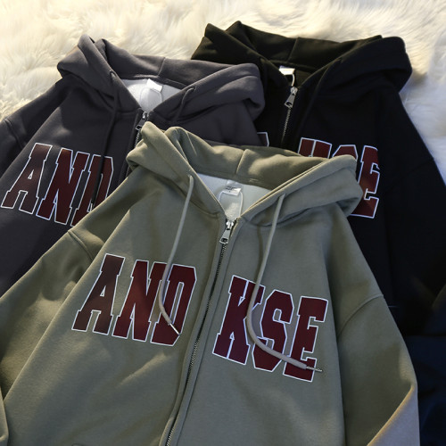 2024新款重磅美式連帽衛衣男春秋季寬松港風秋冬加絨休閒開衫外套 2024新款重磅美式連帽衛衣男春秋季寬松港風秋冬加絨休閒開衫外套