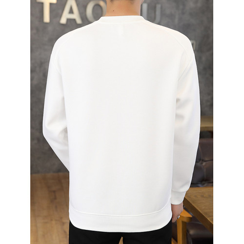 韓版加絨拼接圓領衛衣男士春秋季內搭輕熟風寬松長袖T恤打底上衣 韓版加絨拼接圓領衛衣男士春秋季內搭輕熟風寬松長袖T恤打底上衣