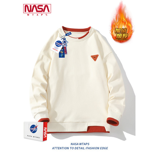NASA WTAPS假兩件加絨保暖衛衣男款秋冬季松休閒打底衫青少年上衣 NASA WTAPS假兩件加絨保暖衛衣男款秋冬季松休閒打底衫青少年上衣