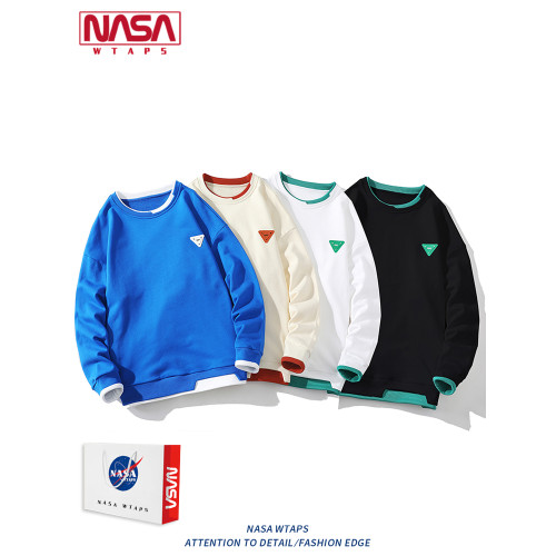 NASA WTAPS假兩件加絨保暖衛衣男款秋冬季松休閒打底衫青少年上衣 NASA WTAPS假兩件加絨保暖衛衣男款秋冬季松休閒打底衫青少年上衣