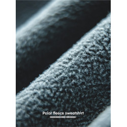 馬登工裝 美式復古半拉鍊抓絨衛衣搖粒絨加絨套頭帽衫外套男秋