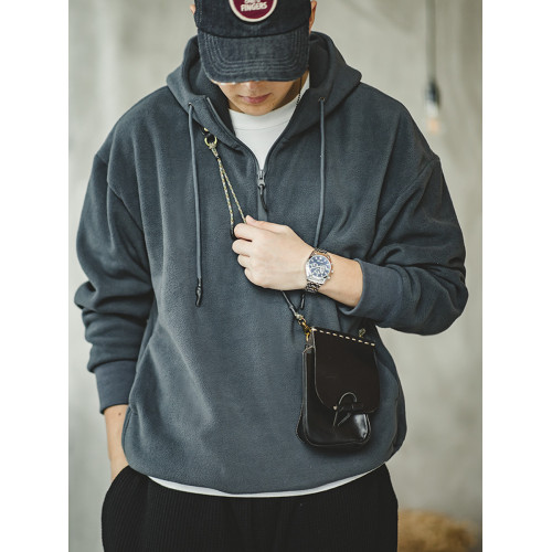 馬登工裝 美式復古半拉鍊抓絨衛衣搖粒絨加絨套頭帽衫外套男秋 馬登工裝 美式復古半拉鍊抓絨衛衣搖粒絨加絨套頭帽衫外套男秋