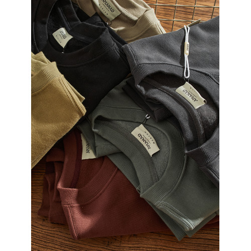 500g重磅加絨加厚全棉圓領衛衣男情侶純色簡約落肩袖寬松套頭衫潮 500g重磅加絨加厚全棉圓領衛衣男情侶純色簡約落肩袖寬松套頭衫潮