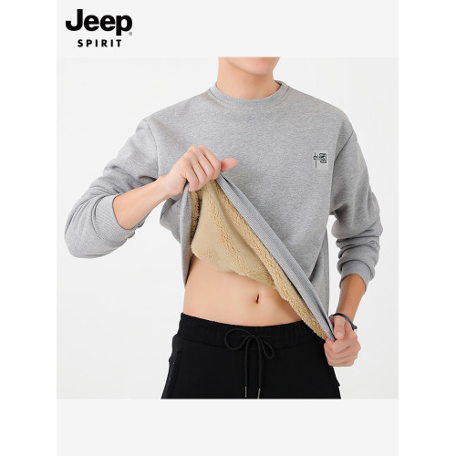 JEEPSPIRIT羊羔絨衛衣男加絨加厚衛衣冬季保暖打底圓領男長袖T恤 JEEPSPIRIT羊羔絨衛衣男加絨加厚衛衣冬季保暖打底圓領男長袖T恤