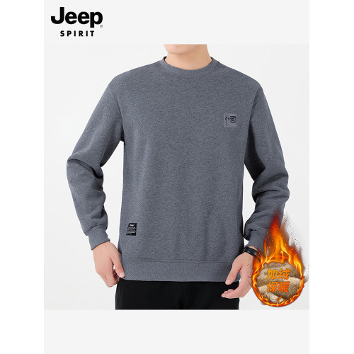 JEEPSPIRIT羊羔絨衛衣男加絨加厚衛衣冬季保暖打底圓領男長袖T恤 JEEPSPIRIT羊羔絨衛衣男加絨加厚衛衣冬季保暖打底圓領男長袖T恤