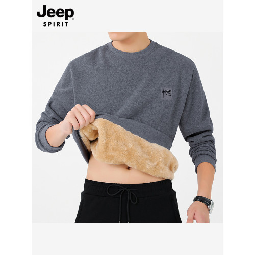 JEEPSPIRIT羊羔絨衛衣男加絨加厚衛衣冬季保暖打底圓領男長袖T恤 JEEPSPIRIT羊羔絨衛衣男加絨加厚衛衣冬季保暖打底圓領男長袖T恤