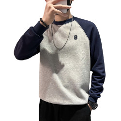 2025新款男裝上衣休閒外套加絨長袖打底衫冬款t春秋衛衣男秋季T恤