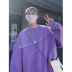 特大碼300斤重磅衛衣男女裝秋冬季美式高街硬挺圓領無帽外套上衣2