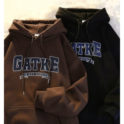 美式復古連帽衛衣男秋冬加絨加厚潮牌大碼寬松oversize外套上衣潮