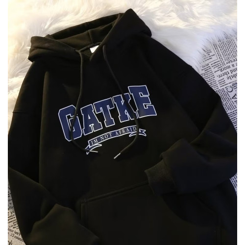 美式復古連帽衛衣男秋冬加絨加厚潮牌大碼寬松oversize外套上衣潮 美式復古連帽衛衣男秋冬加絨加厚潮牌大碼寬松oversize外套上衣潮