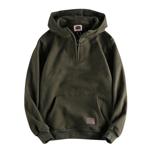 500G高克重加絨加厚新款半開領連帽男士衛衣做舊潮流日系青年上衣 500G高克重加絨加厚新款半開領連帽男士衛衣做舊潮流日系青年上衣