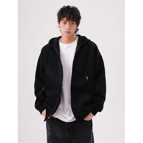 400G灰色連帽衛衣開衫男女寬松休閒加絨外套美式曡穿情侶帽衫上衣 400G灰色連帽衛衣開衫男女寬松休閒加絨外套美式曡穿情侶帽衫上衣