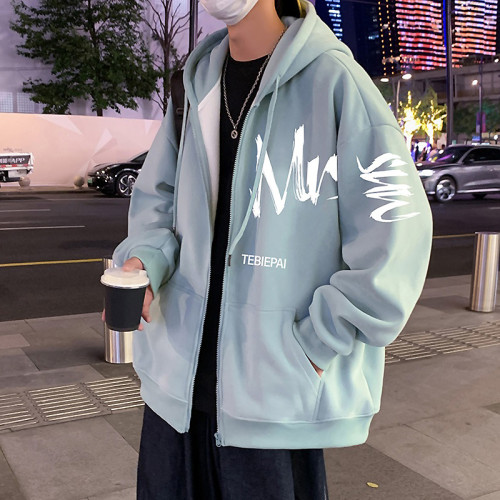 美式衛衣外套男秋冬款潮牌寬鬆加絨2025秋季新款連帽拉鍊開衫衣服